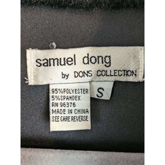 Samuel Dong Jacket Quilted Faux Fur Mob Wife Vintage Designer Edgy Black Size S - Picture 8 of 10
